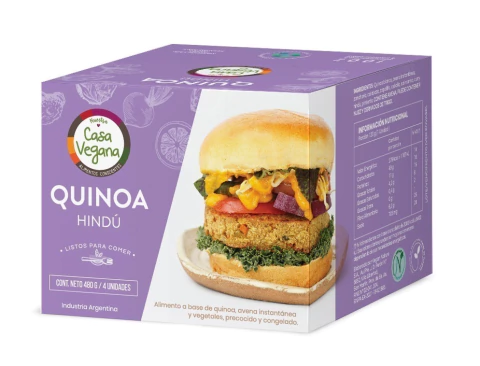 Hamburguesas Quinoa Al Curry Hindu x 480g - Casa Vegana