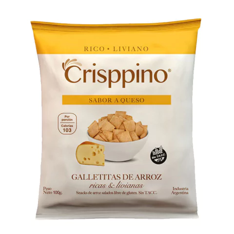 Galletitas de Arroz Sabor Queso x 100g - Crisppino