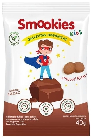 Smookies Kids Galletitas Organicas Cacao x 40g - Smookies
