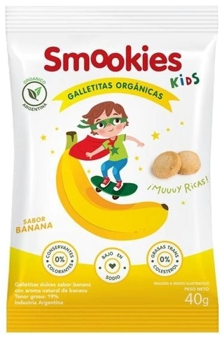 Smookies Kids Galletitas Organicas Banana x 40g - Smookies