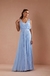 Vestido Azul Serenity Longo Plissado Bruna - comprar online