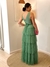 Vestido Longo Verde Oliva em Camadas de Tule Maysa (Com Brilho) na internet