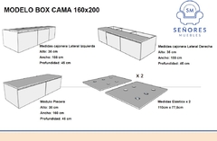 COMBO BOX CAMA 160x200 + RESPALDO 160 - comprar online