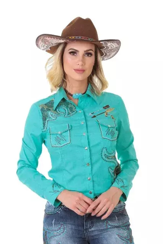 camisa de cowboy feminina