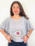 Remerón gris Ojo margarita fucsia
