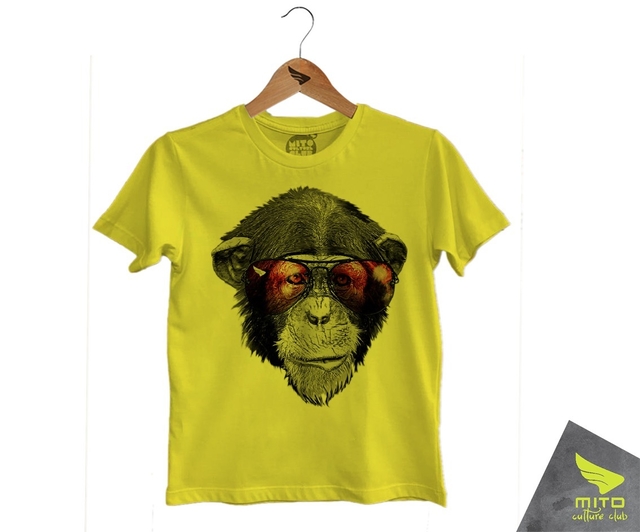 camisa com estampa de macaco