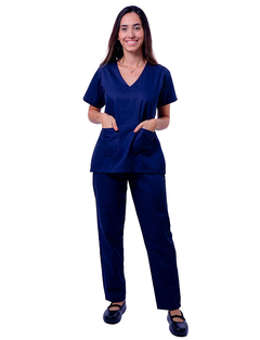 Conjunto Pijama Cirúrgico Feminino Azul Marinho - comprar online