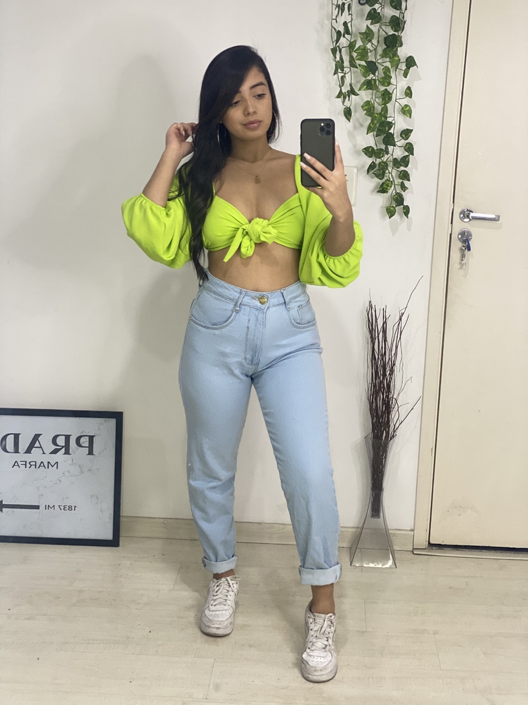 cropped laco manga longa
