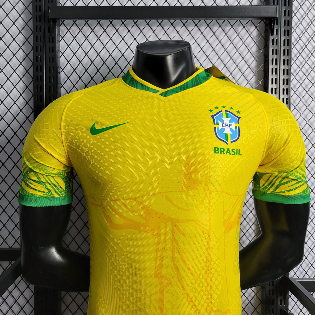 Camisa Brasil oficial PLAYER Cristo Redentor 2022 Copa do Mundo