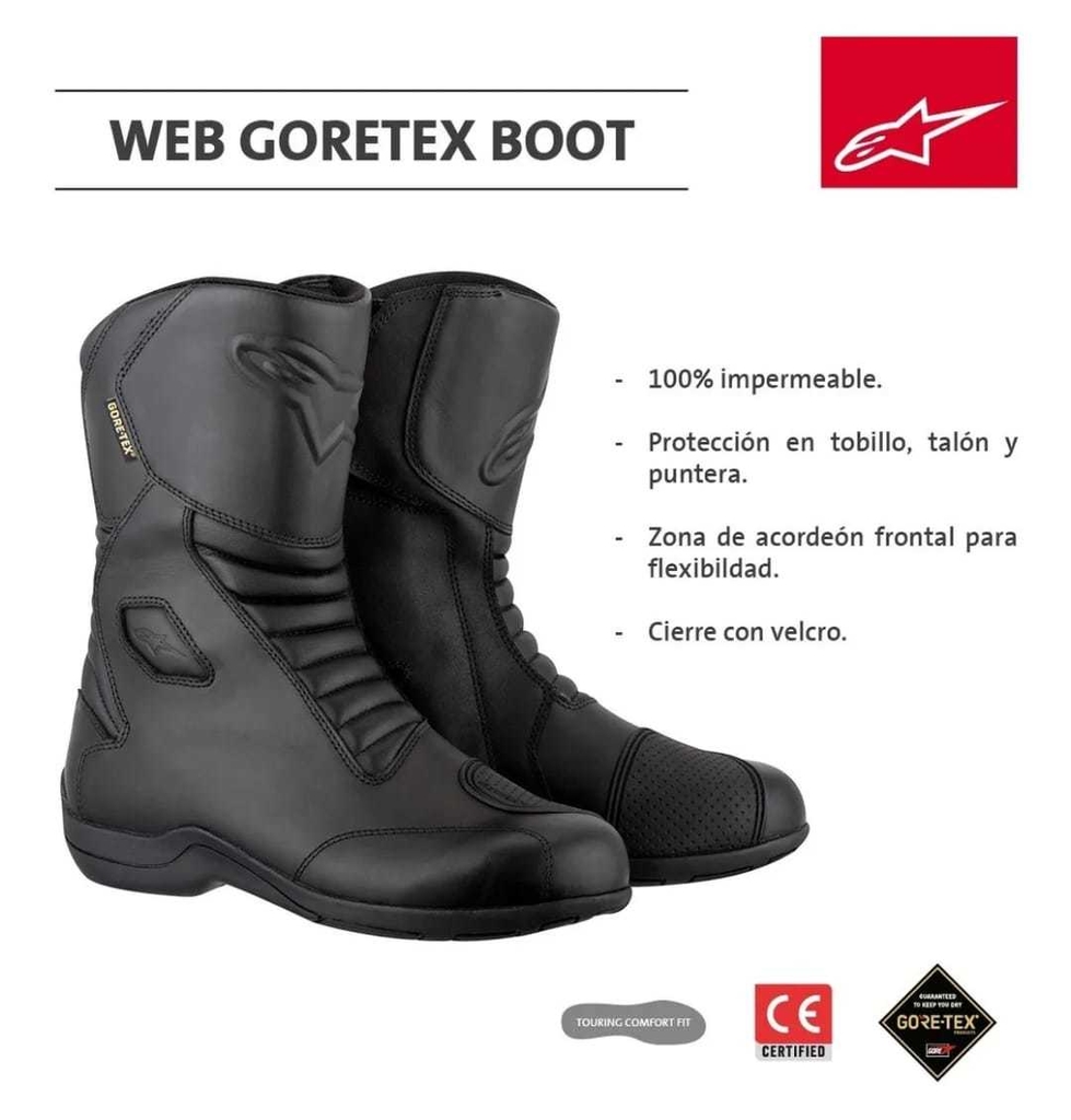 Botas Alpinestars Web Goretex - Impermeables para moto- Touring
