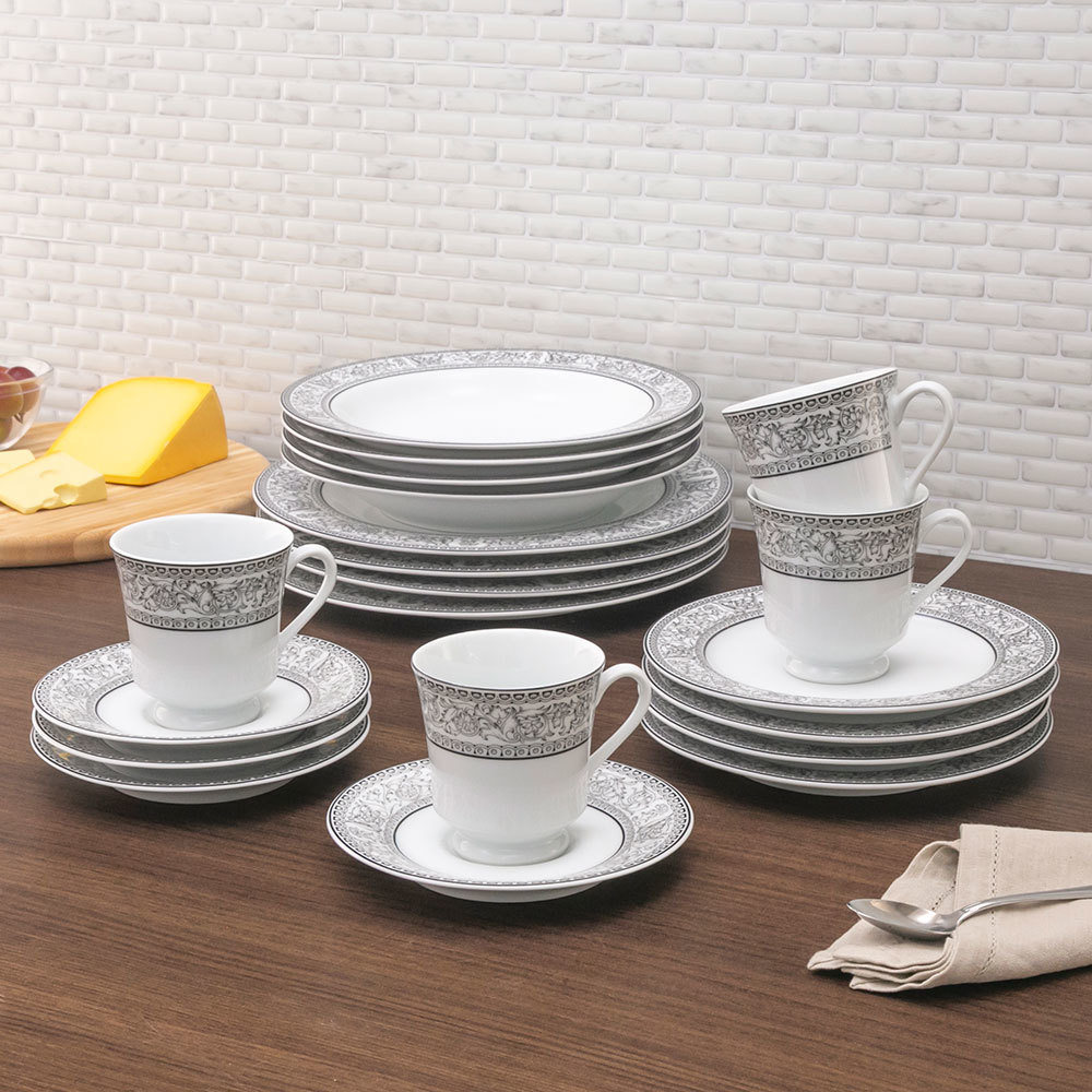 Aparelho de Jantar e Chá 20 Peças Modelo Kate - Porcelana Schmidt