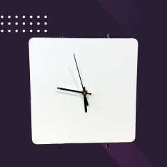 Reloj de Madera Cuadrado con Maquina - Alto Brillo -