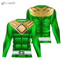 Camisa Manga Longa Uniforme Power Ranger Green