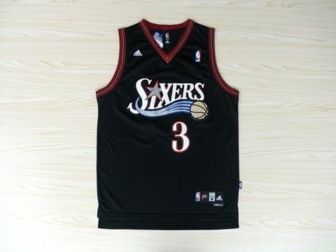 camisa allen iverson 76ers preta