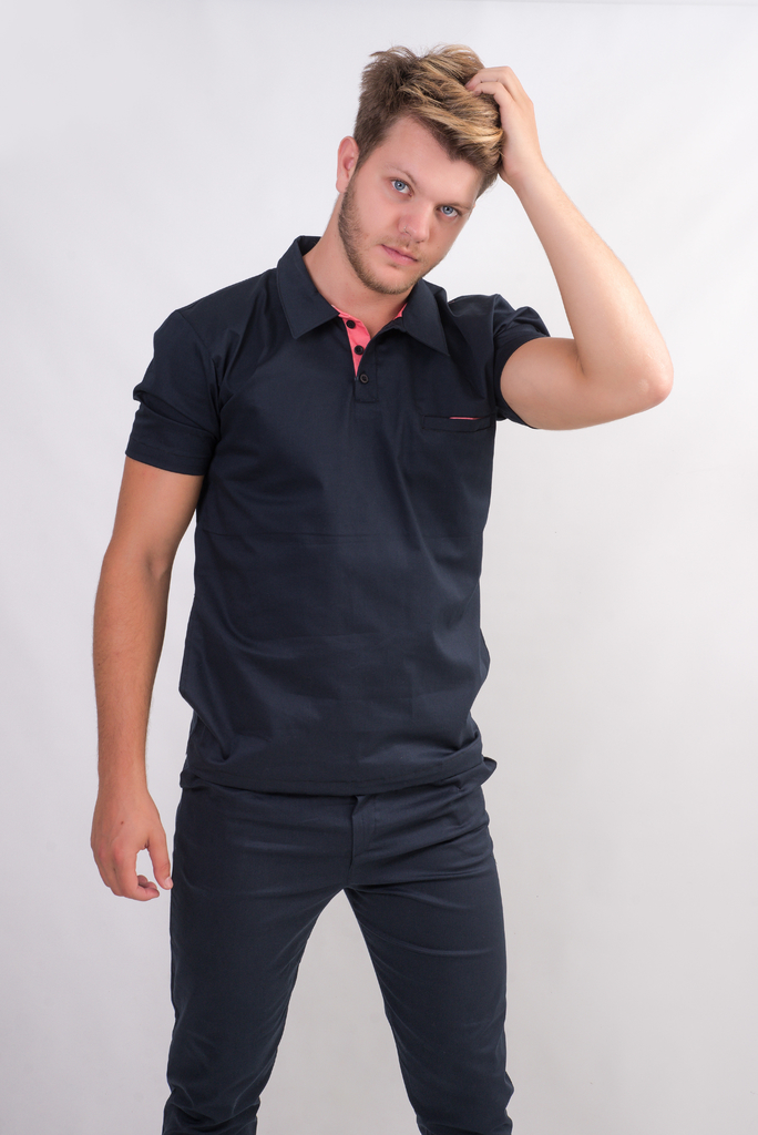 Ambo Traje Hombre Yves Saint Laurent Azul Dos Botones Promo