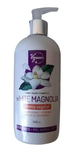 Crema Vegetal White Magnolia Piel Normal Vegano Vgreen 500cc