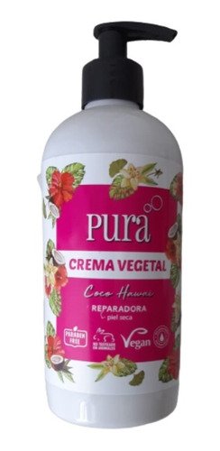 Crema Vegetal Coco Hawai Apto Vegano Pura 500ml