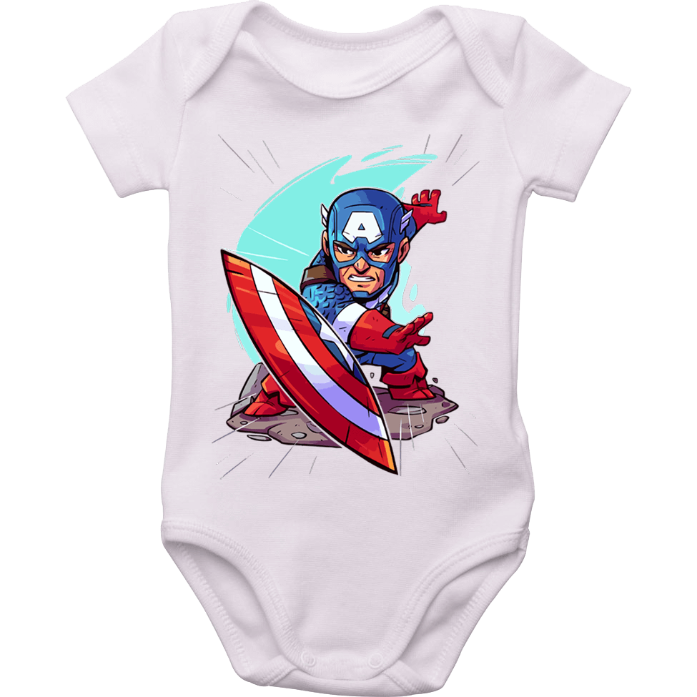 Body Bebe Marvel Capitao America Ataque