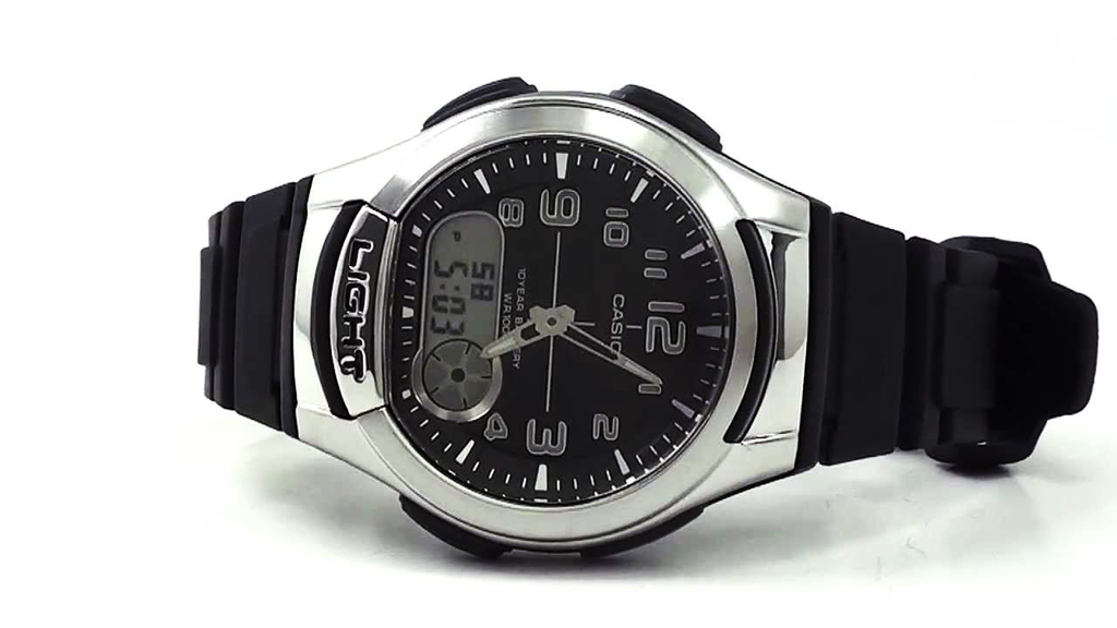 Reloj Casio Aq-180w-1b Hombre Luz Led, agujas, digital