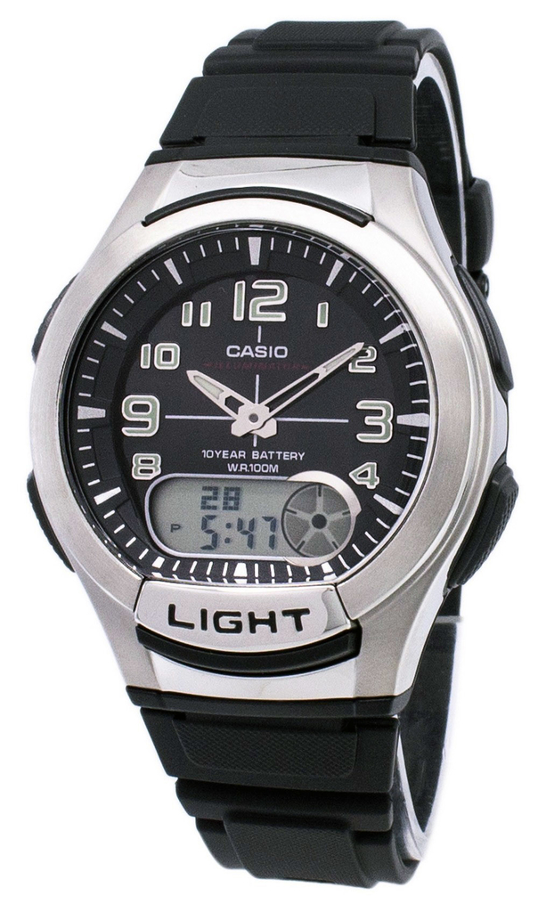 Reloj Casio Aq-180w-1b Hombre Luz Led, agujas, digital