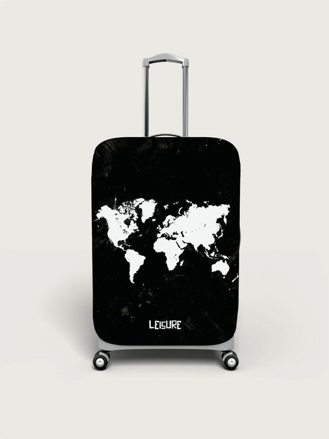 Funda para Valija Mapamundi Negro Gastado - Leisure