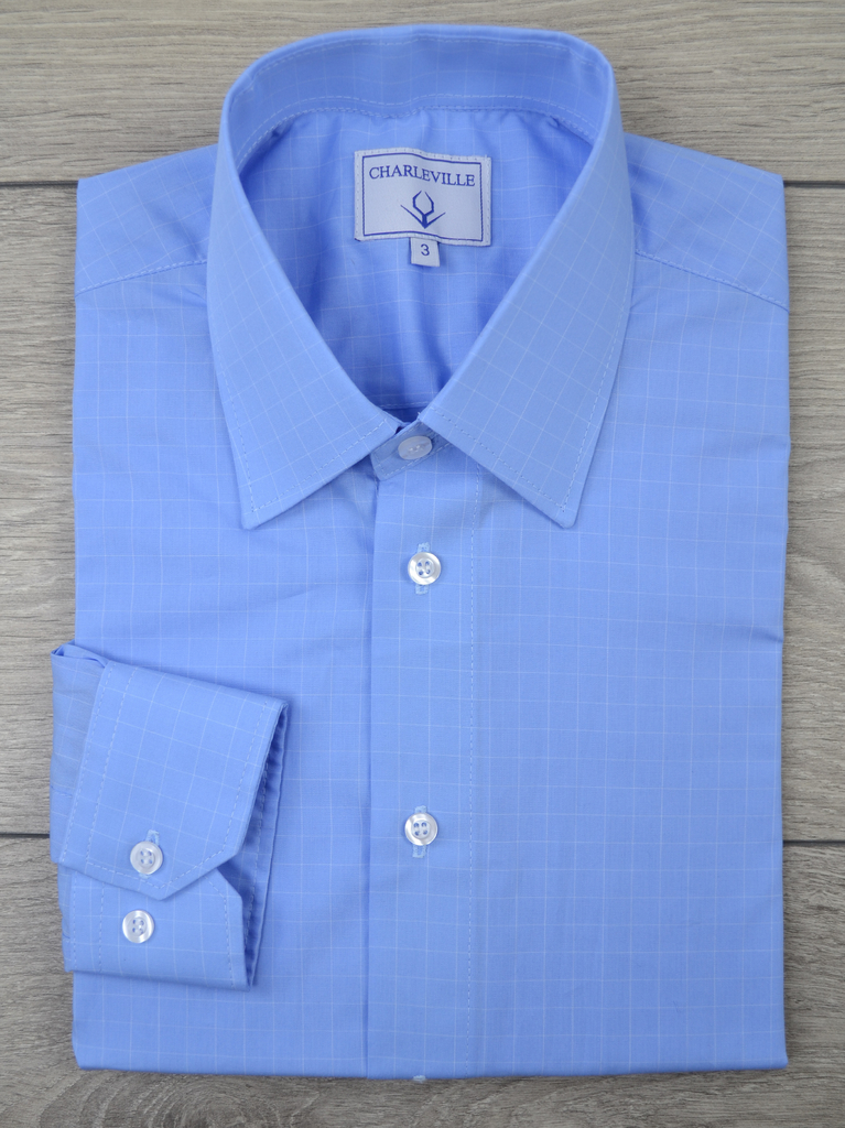 Camisa Xadrez azul claro 100% Algodão sem bolso