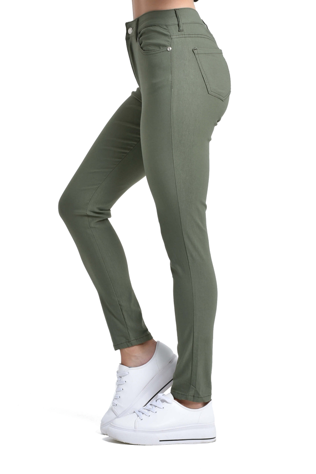 Pantalon de bengalina Verde Militar. talle 40 al 54
