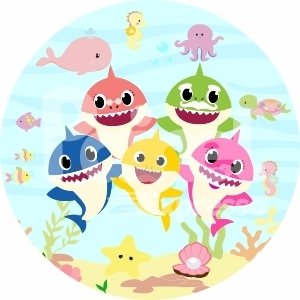 Painel Redondo Baby Shark Sublimado 1 50 X 1 50