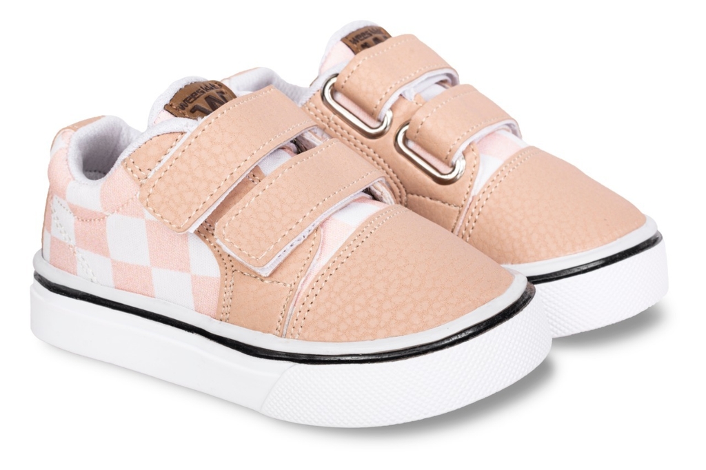 ZAPATILLAS CON ABROJO BEBES CUADRILLE NUDE - Weeskids