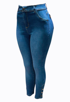Jeans Chupín Azul Botones
