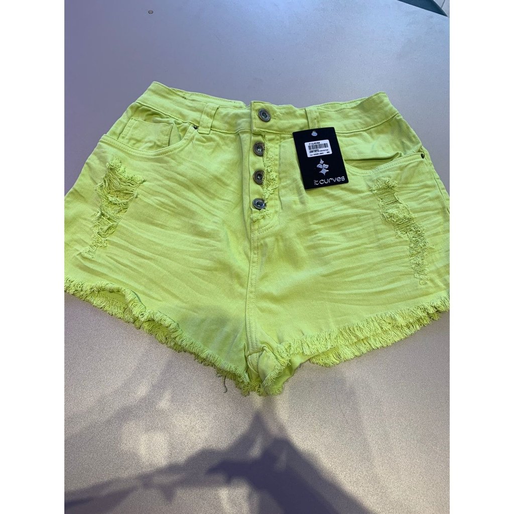 shorts verde jeans