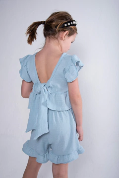 TOP LAZO ESPALDA CELESTE - tienda online