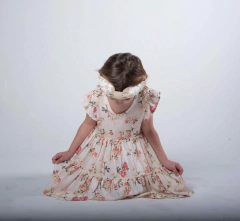 VESTIDO ANA FLOREADO NATURAL - Papaya Bebé