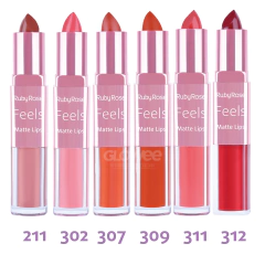 Labial Duo Matte- Feels - Liquido Y Barra Ruby Rose Original - Tono 307 en internet