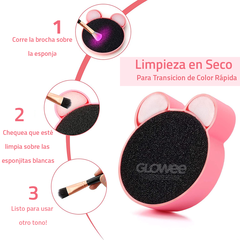 Limpia Brochas Maquillaje -2 En 1 - En Seco Y Humedo!  Rosa / Fucsia en internet