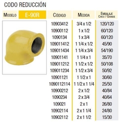 CODO RED 90° 1-1/4x1/2' HH EPOXI LATYN (Epoxi, Gas)