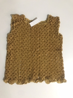 REMERA CALADO HILO MOSTAZA