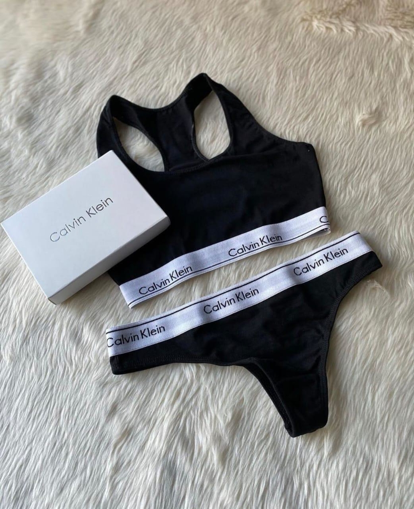 Conjunto Calvin Klein negro ♡ - Moon Lenceria