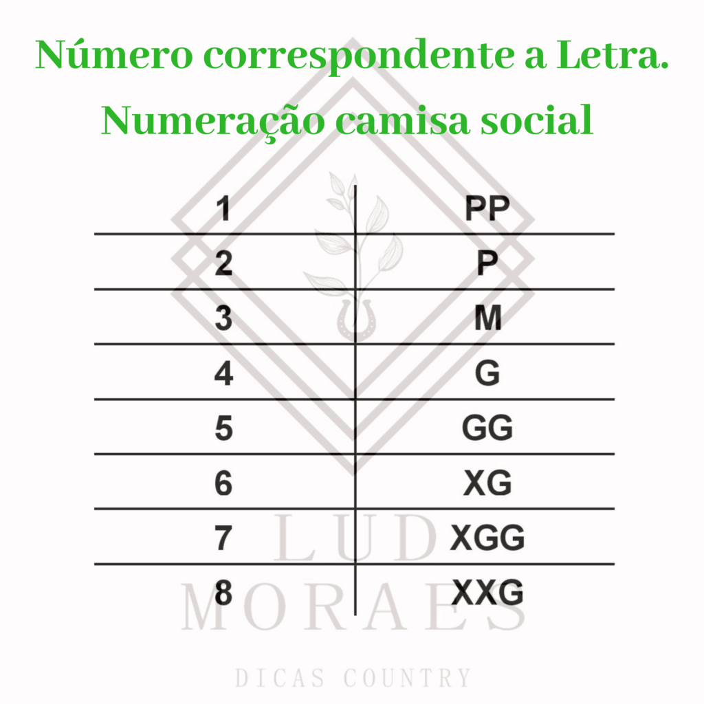 camisa social número 7 equivale a qual tamanho