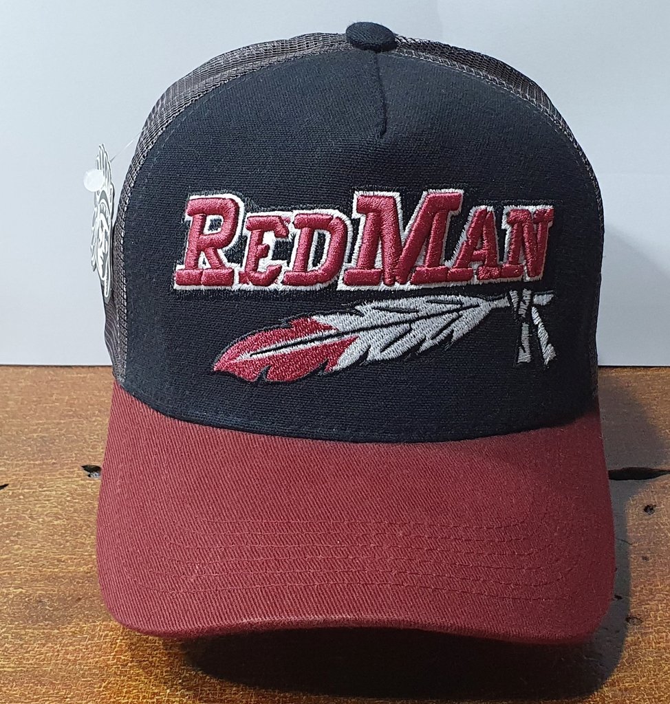 0557-27 - Boné Red Man - Pena Preto/Vermelho