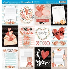 Folha para Scrapbook - Litoarte - Coleção Amor Aquarela Cards Tags - SD-1186 - comprar online