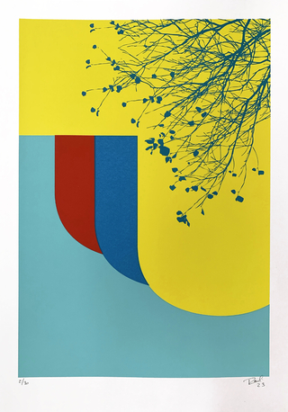 Serigrafía Yellow Space, 35 x 50 cm, Claudio Roncoli