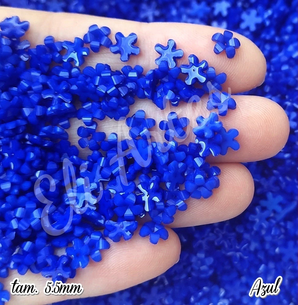 Flor Jasmim Azul - tam. 5.5mm - Comprar em Eli Artes