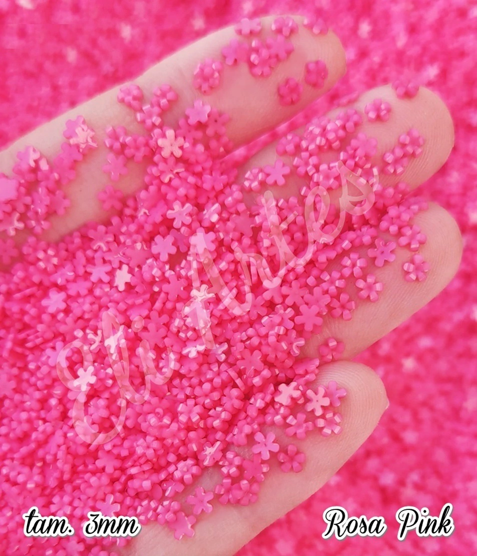 Flor Jasmim Micro Rosa Pink - tam. 3mm - Eli Artes