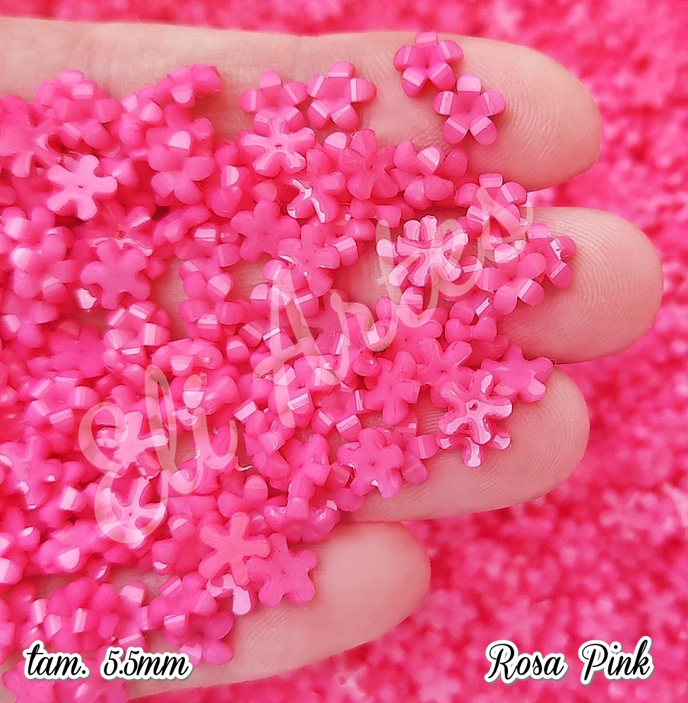 Flor Jasmim Rosa Pink - tam. 5.5mm - Eli Artes