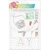 Tags x 16 Sunshine & Good Times Watercolor Resist con Foil Accents Amy tangerine