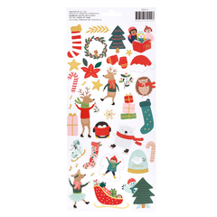 Merry Little Christmas Cardstock Stickers Icons W/Gold Foil Accents Pebbles - comprar online