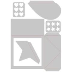 Sizzix Thinlits Dies Box, Heart & Star Card by Kath Breen CH4 - Scrap & Doo
