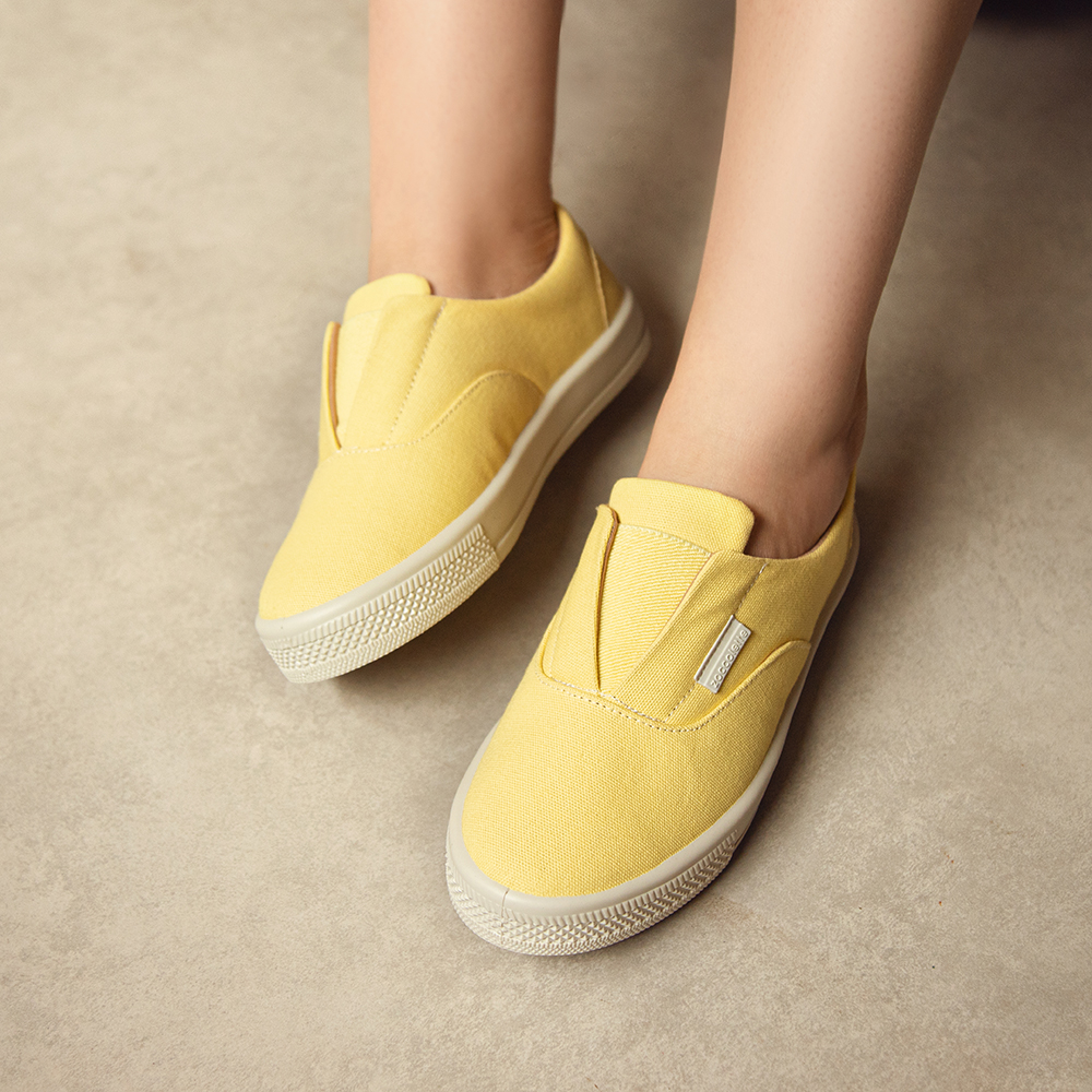 Tenis de Elástico Slip on Casual Feminino Amarelo