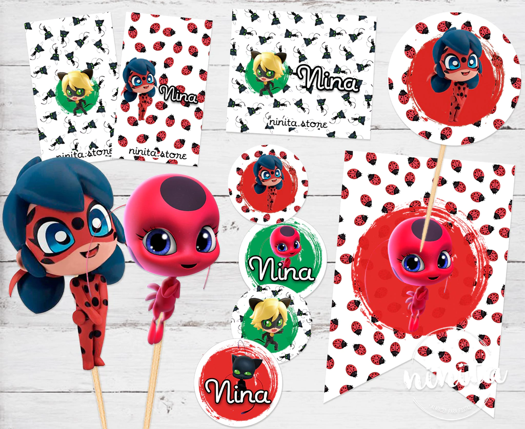 Kit imprimible Party Básico Ladybug - Ninita